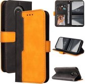 Voor Nokia 3.4/5.4 Zakelijke stiksels-kleur Horizontale Flip PU lederen tas met houder & kaartsleuven & fotolijst (oranje)