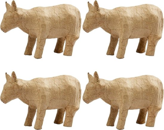 6x stuks koeien van papier mache 13 cm - Dieren schilderen - knutselen  hobbymaterialen | bol.com