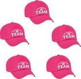 8x Roze vrijgezellenfeest petje Vrijgezellen Team dames - Vrijgezellenfeest vrouw artikelen/ petjes