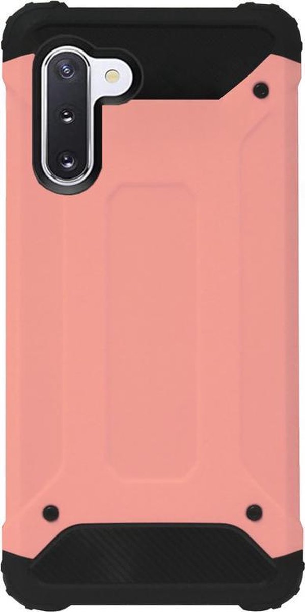 WLONS Rubber Kunststof Bumper Case Hoesje Geschikt Voor Samsung Galaxy Note 10 - Goud Rose