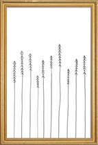 JUNIQE - Poster met houten lijst Pine Forest -13x18 /Wit & Zwart