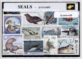 Zeehonden – Luxe postzegel pakket (A6 formaat) : collectie van 25 verschillende postzegels van zeehonden – kan als ansichtkaart in een A6 envelop - authentiek cadeau - kado - geschenk - kaart - Phocidae - robben - zeezoogdier - zeeroofdier - zeehond