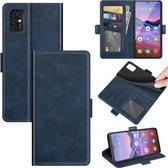 Voor ZTE Blade V2020 Smart Dual-side Magnetische Gesp Horizontale Flip Lederen Case met Houder & Kaartsleuven & Portemonnee (Donkerblauw)