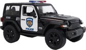 Jeep Wrangler Politie USA junior 12,5 cm staal zwart