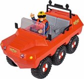 speelset Brandweerman Sam met amfibievoertuig 19 cm rood