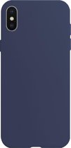 Hoesje Geschikt voor iPhone X Hoesje Siliconen Cover Case - Hoes Geschikt voor iPhone X Hoes Back Case - Donkerblauw