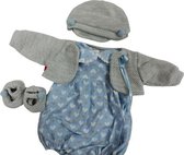 babypopkleding Llor√≥n meisjes textiel blauw/grijs