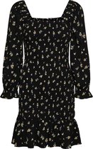 Vero Moda VMELLIE 7/8 SMOCK SHORT DRESS Black Dames Jurk - Maat S