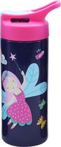 Must Drinkfles Junior 500 Ml 7,5 X 17 Cm Rvs Donkerblauw/roze