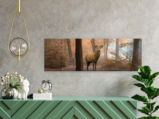 Artaza - Peinture sur toile - Cerf dans la forêt - Automne - 60x20 - Photo sur toile - Impression sur toile