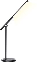 LED Bureaulamp - Igia Libo - 8W - USB Oplaadfunctie - Aanpasbare Kleur - Dimbaar - Rechthoek - Mat Zwart - Aluminium