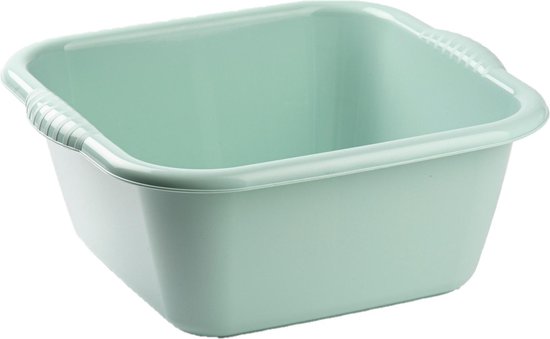 Bac/lave-vaisselle en plastique carré 20 litres vert menthe - Dimensions 46  x 42,5 x... | bol.com