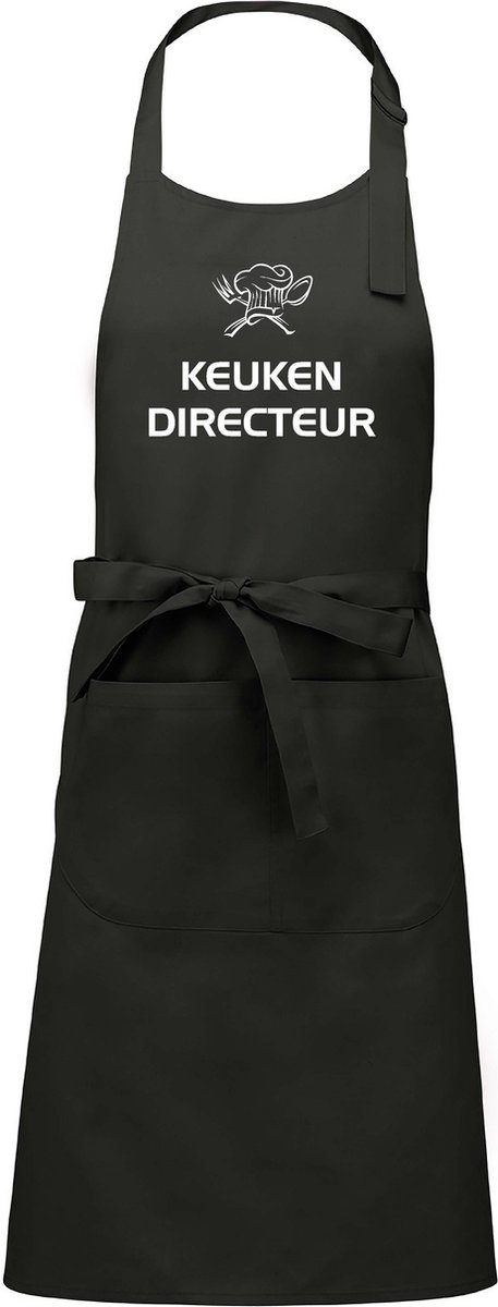 Mijncadeautje - Luxe schort - Keukendirecteur - chique grijs