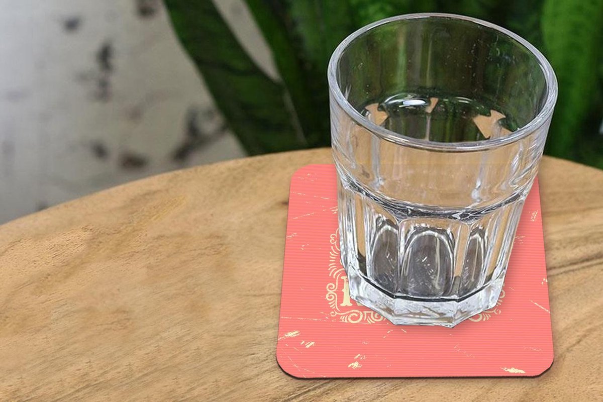 Onderzetters voor glazen - Vintage - Design - Tekst - 10x10 cm - Glasonderzetters - 6 stuks