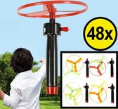 Decopatent® Uitdeelcadeaus 48 STUKS Vliegende Schotels - Afschiet propeller - Speelgoed Traktatie Uitdeelcadeautjes voor kinderen