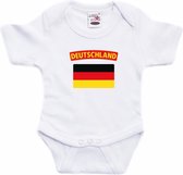 Deutschland baby rompertje met vlag wit jongens en meisjes - Kraamcadeau - Babykleding - Duitsland landen romper 80 (9-12 maanden)