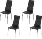 Set van 4 stoelen - Zwarte imitatie - L 44 x D 54 x H 100 cm - GEORGE