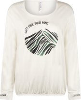 Zoso T-shirt Mind 215 Offwhite/green Dames Maat - XXL