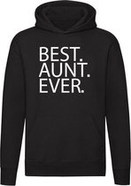 BEST AUNT EVER | Unisex | Trui | Sweater | Hoodie | Capuchon | Zwart | Tekst | Beste | Liefste | Altijd | Tante | Familie | Grappig | Cadeau