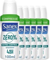 Batch van x 6 SANEX Deodorant zonder Zero 0% aluminiumzouten 48h gecomprimeerde spray - 100 ml