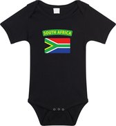 South-Africa baby rompertje met vlag zwart jongens en meisjes - Kraamcadeau - Babykleding - Zuid-Afrika landen romper 56 (1-2 maanden)