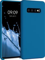 kwmobile telefoonhoesje geschikt voor Samsung Galaxy S10 Plus / S10+ - Hoesje met siliconen coating - Smartphone case in Caribisch blauw