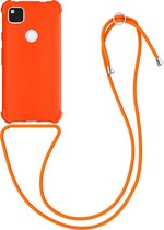 kwmobile telefoonhoesjegeschikt voor Google Pixel 4a - Hoesje van siliconen met telefoonkoord - In fruitig oranje