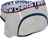 Andrew Christian Fly Tagless Brief w/ Almost Naked Grijs - MAAT L - Heren Ondergoed - Slip voor Man - Mannen Slip