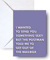 Get out of the mailbox - wenskaart met envelop grappige tekst - Sexy verjaardagskaart - A6 quote print - Postcard/card - A6 print met envelop