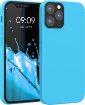 kwmobile telefoonhoesje voor Apple iPhone 12 / 12 Pro - Hoesje met siliconen coating - Smartphone case in ijsblauw