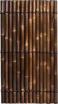 Halfrond bamboe tuinscherm 180x100 zwart bamboeschutting bamboescherm