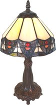 Tafellamp Tiffany ø 20*34 cm E14/max 1*25W | Beige | 5LL-6108 | Clayre & Eef