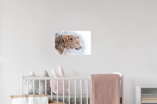 Stickers Stickers muraux - Léopard - Aquarelle - Blauw - 30x20 cm - Feuille adhésive