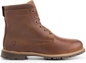 Travelin' Steinkjer Leren Heren Veterschoenen - Wol gevoerde boots - VIBRAM zool - Cognac Bruin Leer - Maat 42