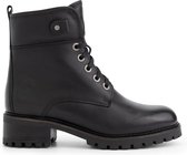 Travelin' Stugun Dames Enkellaarzen - Leren Veterboot - Zwart Leer - Maat 40