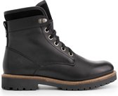 Travelin' Langesund Dames - Leren Veterschoenen - Wol gevoerde boots - Zwart leer - Maat 40