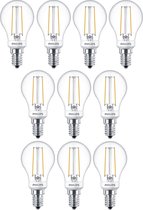 10 stuks Philips LED Kogellamp E14 2.7W 2700K Helder Dimbaar