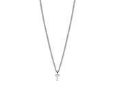 YO&NO - Ketting - Zilver - Gourmet - letter T -  1,1 mm -  41 + 5 cm - Gerhodineerd - Zilver 925