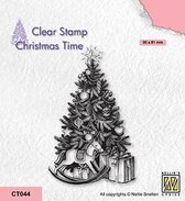 CT044 Nellie Snellen Christmas time clear stamp - Christmas tree and presents - stempel kerst kerstboom met cadeau's