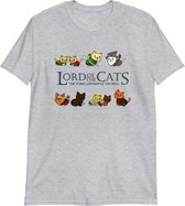 Lord of the Cats T-shirt - Lord of the Rings parodie shirt - Grijs - Maat S - Heren
