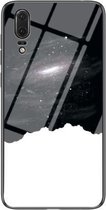 Voor Huawei P20 Sterrenhemelpatroon Gehard Glas + TPU Schokbestendige Beschermhoes (Universe Sterrenhemel)