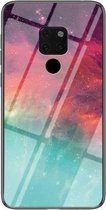 Voor Huawei Mate 20 Sterrenhemelpatroon Gehard Glas + TPU Schokbestendige Beschermhoes (Kleurrijke Sterrenhemel)