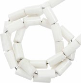 Agaat Kralen Gekleurd (8 x 4 mm) Creamy White (45 stuks)