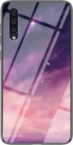 Voor Samsung Galaxy A50 Sterrenhemel Geschilderd Gehard Glas TPU Schokbestendig Beschermhoes (Dream Sky)