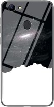 Voor OPPO A73/F5 Sterrenhemel Geschilderd Gehard Glas TPU Schokbestendige Beschermhoes (Kosmische Sterrenhemel)