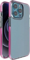 TPU tweekleurige schokbestendige beschermhoes voor iPhone 13 Pro (rozerood)