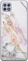 Samsung A22 5G hoesje siliconen - Parelmoer marmer | Samsung Galaxy A22 5G case | multi | TPU backcover transparant
