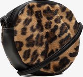 Dames schoudertas met leopardprint - Bruin
