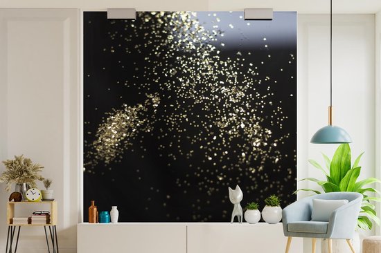 Behang - Fotobehang Marmer - Glitter - Goud - Zwart - Breedte 220 cm x  hoogte 220 cm | bol.com