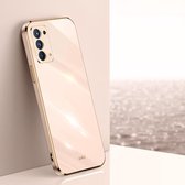 Voor OPPO Reno5 4G XINLI Straight 6D Plating Gold Edge TPU Shockproof Case (roze)